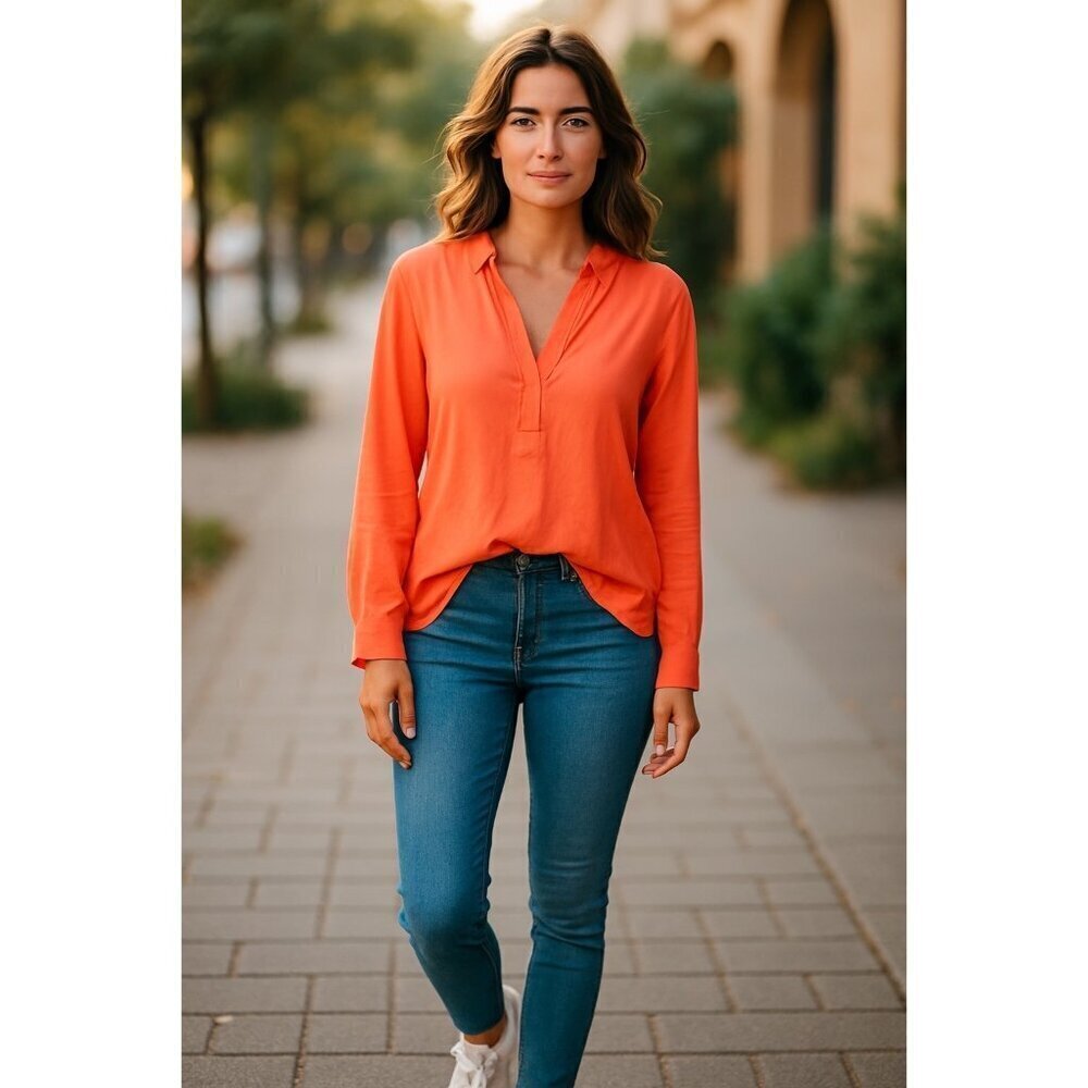 Polo Ralph Lauren Women's Light Weight Peach Long Sleeve Top - Picture 1 of 7